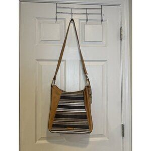 Fossil‎ Talia Hobo Shoulder Bag Crossbody Purse Tan Stripe